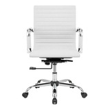 Cadeira De Escritório Show De Cadeiras Diretor Giratória Charles Eames Branca Com Estofado Do Couro Sintético