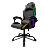 Cadeira De Escritório Tgt Heron Rgb Tgt hr rgb Gamer Ergonômica Preta Com Estofado De Couro Sintético