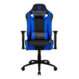 Cadeira De Escritório Thunderx3 Tgc12 Evo Gamer Ergonômica Azul Com Estofado De Couro Sintético Y Fibra De Carbono