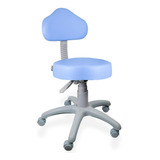 Cadeira De Escritório Ultra Móveis Corporativo Mocho Base Cinza Ergonômica Azul claro E Cinza Com Estofado De Couro Sintético