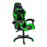 Cadeira De Escritório Xzone Cgr 01 Gamer Ergonômica Preto E Verde Com Estofado De Couro Sintético