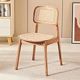 Cadeira De Jantar De Vime De Meados Do Século Cadeiras Laterais Retrô Com Pernas De Madeira Encosto Ergonômico Respirável Design Cadeira De Cozinha