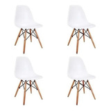Cadeira De Jantar Empório Tiffany Eames Dsw Madera Estrutura De Cor Branco 4 Unidades