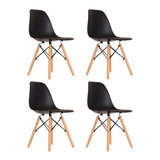 Cadeira De Jantar Empório Tiffany Eames Dsw Madera Estrutura De Cor Preto 4 Unidades