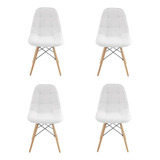 Cadeira De Jantar Rivatti Eiffel Botonê Assento Branco X 4 Unidades