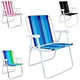 Cadeira De Jardim Piscina Praia Camping Pesca Varanda Área Externa Feita Em Alumínio Leve Dobrável Prática Portátil Cores Sortidas Unissex Modelo 2101