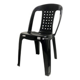 Cadeira De Plástico Resistente Área De Lazer Preta 182kg