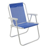 Cadeira De Praia Alta De Alumínio Bel Sannet Para Piscina Azul