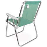 Cadeira De Praia Piscina Aluminio Dobravel Sannet Alta Mor Cor Anis