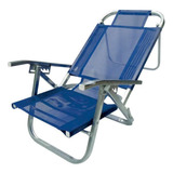 Cadeira De Praia Reclinável Azul Copacabana