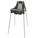 Cadeira De Refeição Plástica Teddy Alta Com Pernas De Alumínio Anodizado  Tramontina  Preta