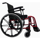 Cadeira De Rodas Em Alumínio 44cm 130 Kg Agile Fat Jaguaribe Cor Vermelho