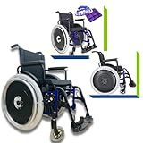 Cadeira De Rodas Em Alumínio Dobrável Em Duplo X Ortomobil Pneu Inflável  AZUL  50cm Largura Assento 
