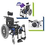 Cadeira De Rodas Reclinável Alumínio Dobr Duplo X Ortomobil Pneu Inflável  AZUL  44 
