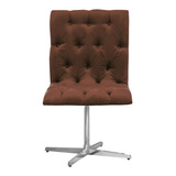 Cadeira Decorativa Lia Capitonê Base Giratória Mesa Jantar