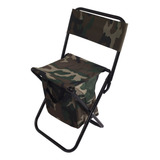 Cadeira Dobrável Articulada Portátil Pesca Camping Camuflada