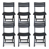 Cadeira Dobrável Em Plástico Designer Moderno 6 Unidades