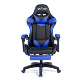 Cadeira Ergonômica Pctop Racer 1006 Gamer Preta E Azul