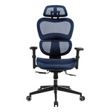 Cadeira Escritório Dt3office Alera Ergonomica E Confortável Cor Azul Material Do Estofamento Mesh