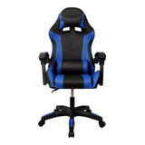 Cadeira Escritório Gamer Ergonômica Reclinável C Massageador Cor Preto azul