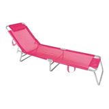 Cadeira Espreguiçadeira Alumínio Rosa Praia Piscina