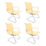 Cadeira Fixa Charles Eames Esteirinha 11a Creme Kit 4 Un