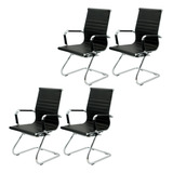 Cadeira Fixa Charles Eames Esteirinha 11a Preta Kit 4un