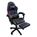 Cadeira Gamer E Escritório X ray Fit Com Led Rgb Ergonômica Cor Preta Material Do Estofamento Couro Sintético