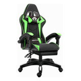 Cadeira Gamer Ergonômica Escritório Python Fly X12 Pro Cor Preto verde Material Do Estofamento Couro Sintético
