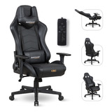 Cadeira Gamer Massageadora Ergonomica Reclinável De Couro
