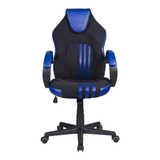 Cadeira Gamer Preta E Azul Pelegrin