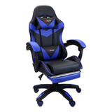 Cadeira Gamer Profissional Reclinável Apoio De Pés X ray Cor Azul Material Do Estofamento Couro Sintético