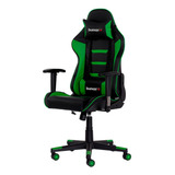 Cadeira Gamer Racer Preta Com Vermelho Estofada Revestida Em Pu Base Aço Giratória Encosto Reclinável Altura Regulável