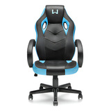 Cadeira Gamer Reclinável Giratória Warrior Ga161 Azul Material Do Estofamento Couro Pu E Tecido Mesh