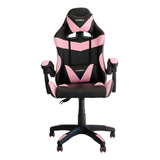 Cadeira Gamer Rosa branco Comfort Pop