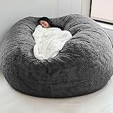 Cadeira Gigante Grande Para Adultos- -sem Enchimento- Puff Em Vários Tamanhos E Cores- Móveis Gigantes Cheios De Espuma - Capas Laváveis Na Máquina- Costuras Duplas -cinza Escuro- 1-5 M-