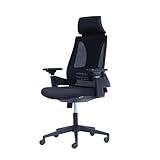 Cadeira Giratória Nr 17 Toledo Rivatti Com Encosto De Cabeça Tela Mesh Preta Base Rodizio Nylon
