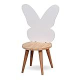Cadeira Infantil Para Crianças Mdf Madeira Quarto Borboleta
