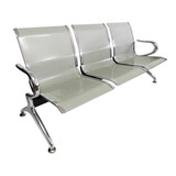Cadeira Longarina Aeroporto Pelegrin Cromada 3 Lugares C Nf