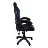 Cadeira Máximo Gamer Preta azul Reclinação 155 Residencial Cor Azul
