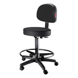 Cadeira Mocho Alto Urban Metal Giratória Cor Preto Material Do Estofamento Corino