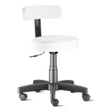 Cadeira Mocho Giratória Com Regulagem De Altura Slin Cor Branco Material Do Estofamento Corino