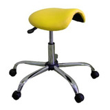 Cadeira Mocho Sela Premium Base Cromada Amarelo