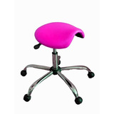 Cadeira Mocho Sela Premium Base Cromada Pink