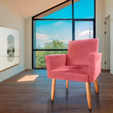 Cadeira Nina Escritório Poltrona Decorativa Rosa Visammer Desenho Do Tecido Suede