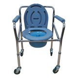 Cadeira P Banho 4 Rodas C Assento Dobravel 100kg Supermedy