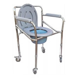 Cadeira P Banho 4 Rodas C Assento Dobravel 100kg Supermedy