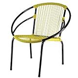 Cadeira Para Jardim Circular Eclipse Famais Amarelo Preto