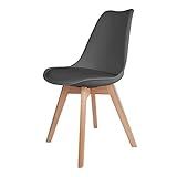 Cadeira Para Sala Mesa De Jantar Saarinen Leda Wood Madeira Cinza