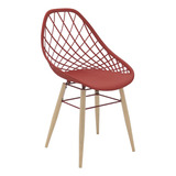 Cadeira Philo Vermelha Com Pernas De